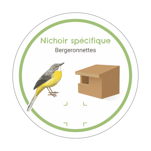 panneau nichoir spécifique bergeronettes avec bordure Illustration pour panneau signalétique - nichoir pour bergeronnettes