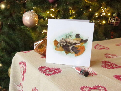 Carte de voeux hivernale - Grenouille rousse