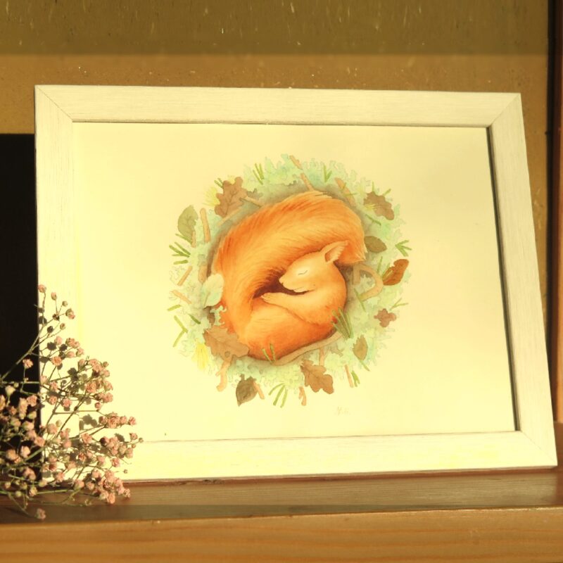 peinture écureuil roux Écureuil roux