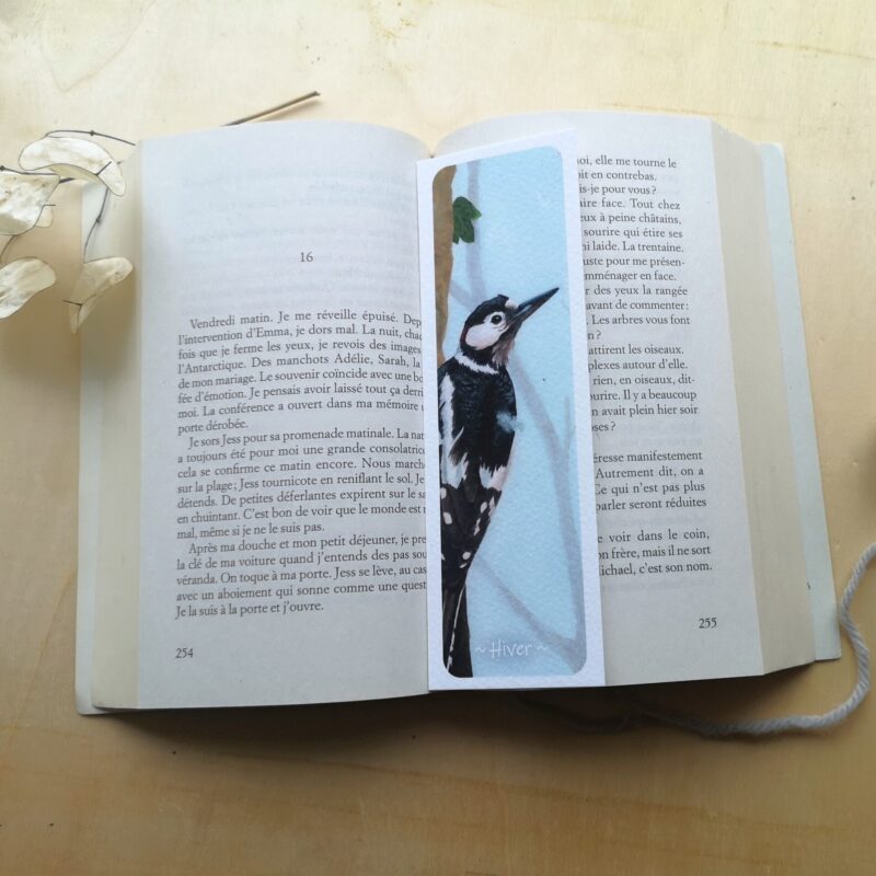 marque-page hiver dans livre Marque-page - Hiver
