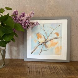 peinture rouge gorge chez Christian2